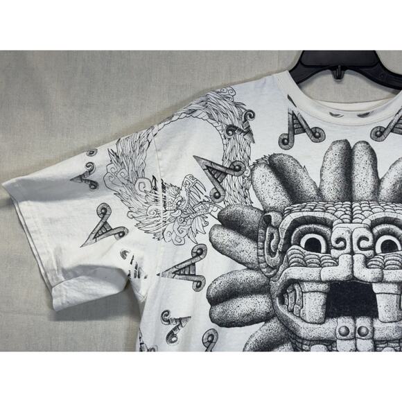 Aztec All Over Print Shirt Yazbek Tag Size 2XL - Picture 3 of 16